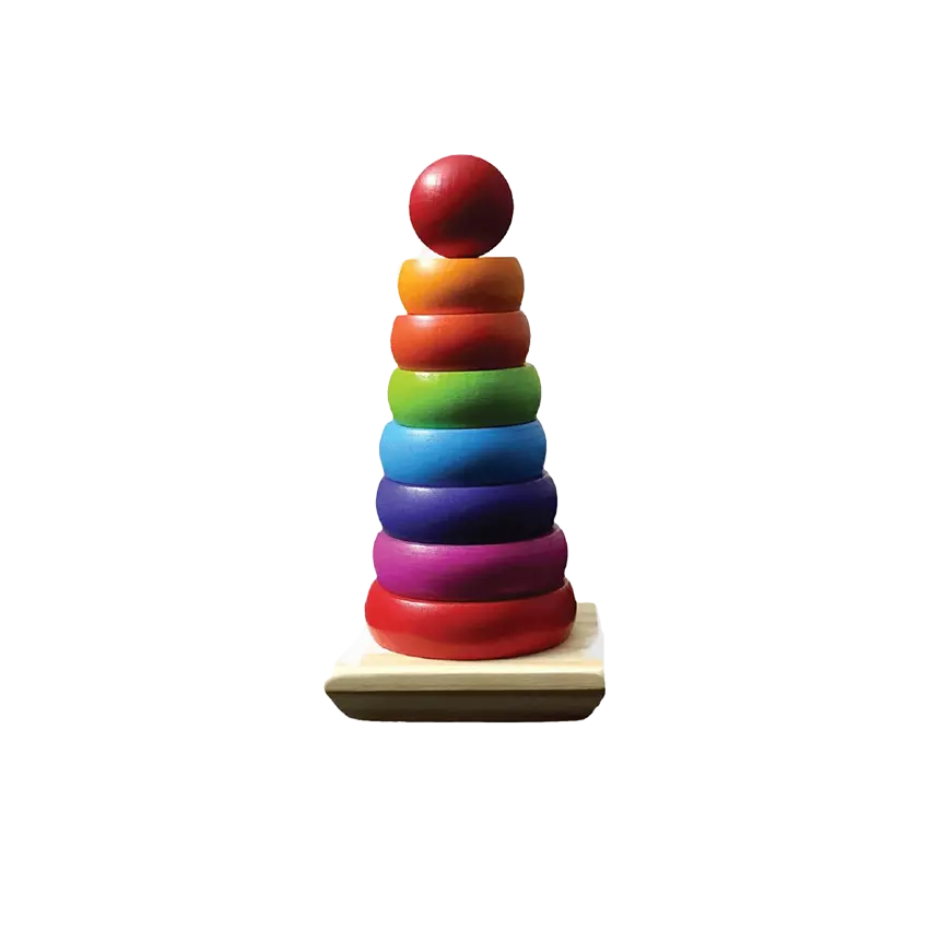 Wooden Rainbow Tower | Educational Stacking Toy for Kids