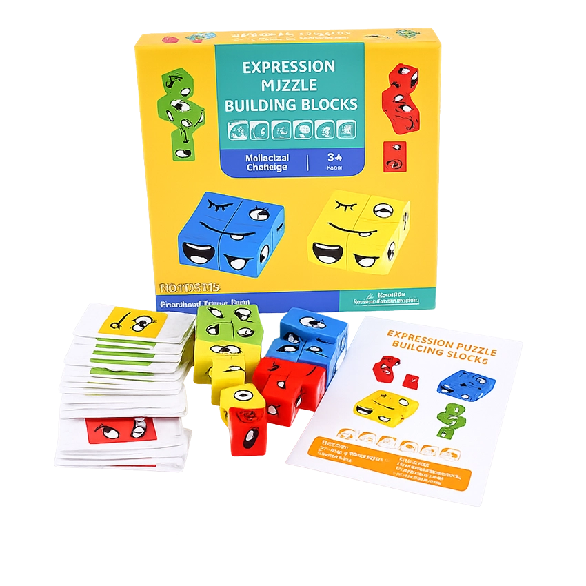 Expression Puzzle Building Blocks
