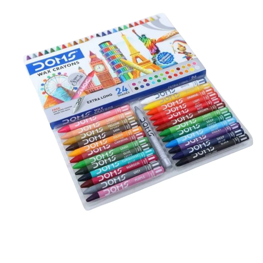 DOMS Extra Long Wax Crayons 24 Shades