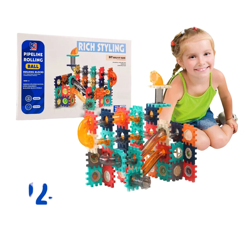 Unique Pipeline Rolling Ball Building Blocks 125 PCS Set
