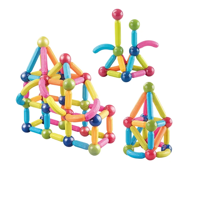 3D Magnetic Rods for Kids 84pcs