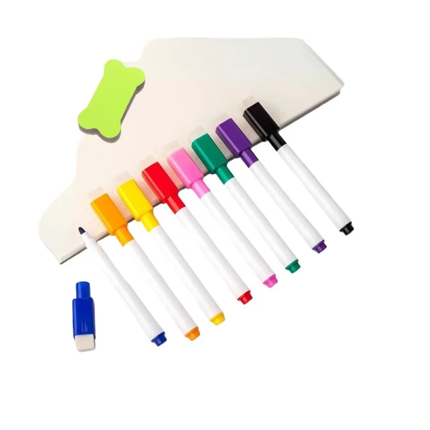 Whiteboard Marker Set with Eraser 8 Colors
