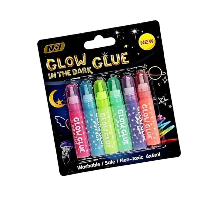 VINTAGER 6-Pack Glitter & Glow Water Glue
