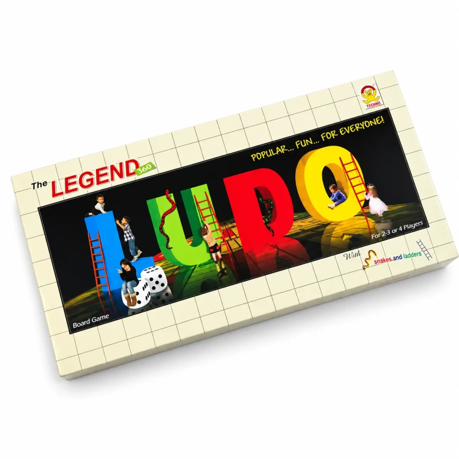 2-in-1 Foldable Ludo & Snakes and Ladders Board Game (14 × 14 Inch)