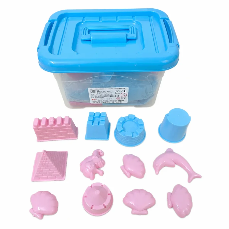 Kids Magic Sand Play Set with Inflatable Sand Tray & 12 Molds – Indoor Sensory Play Kit