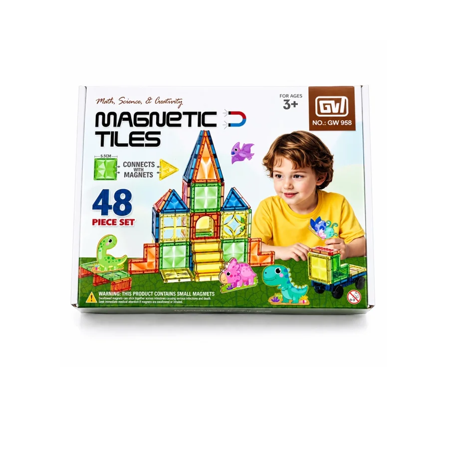 Magnetic Tiles 48 PCS Building Block Set (GW958)