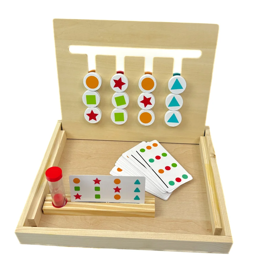 Wooden Four-Color Logic Matching Game - Image 2