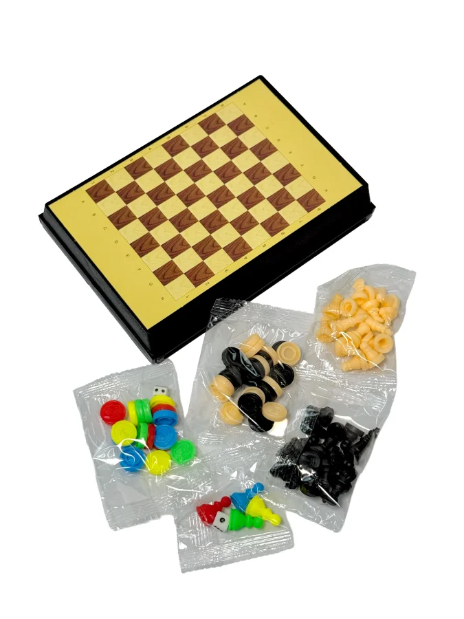 5-in-1 Wooden Board Game Set – Ludo, Chess, Snakes & Ladders, Chess & Checkers - Image 2