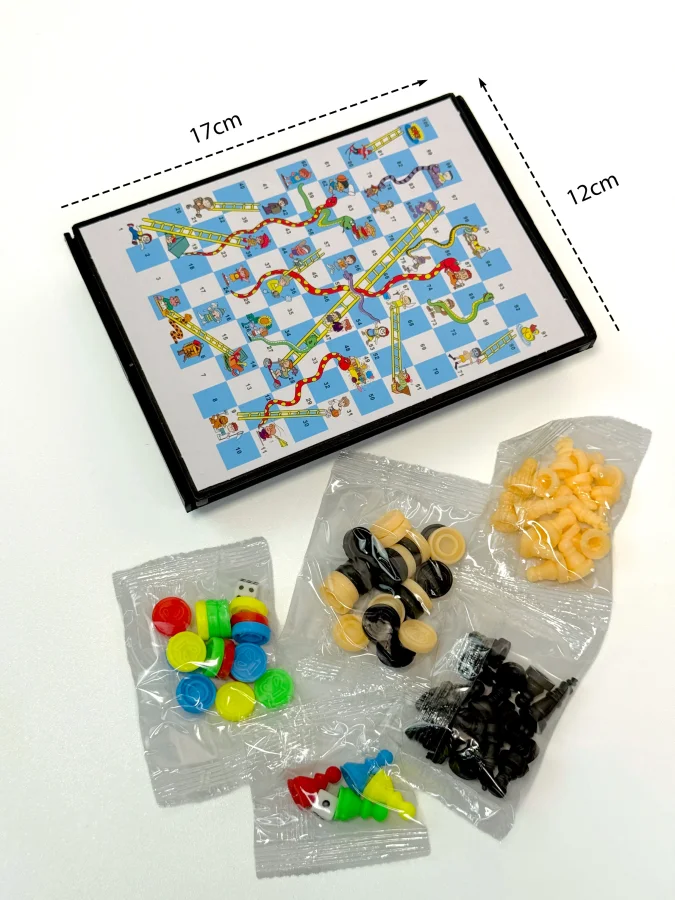5-in-1 Wooden Board Game Set – Ludo, Chess, Snakes & Ladders, Chess & Checkers - Image 3