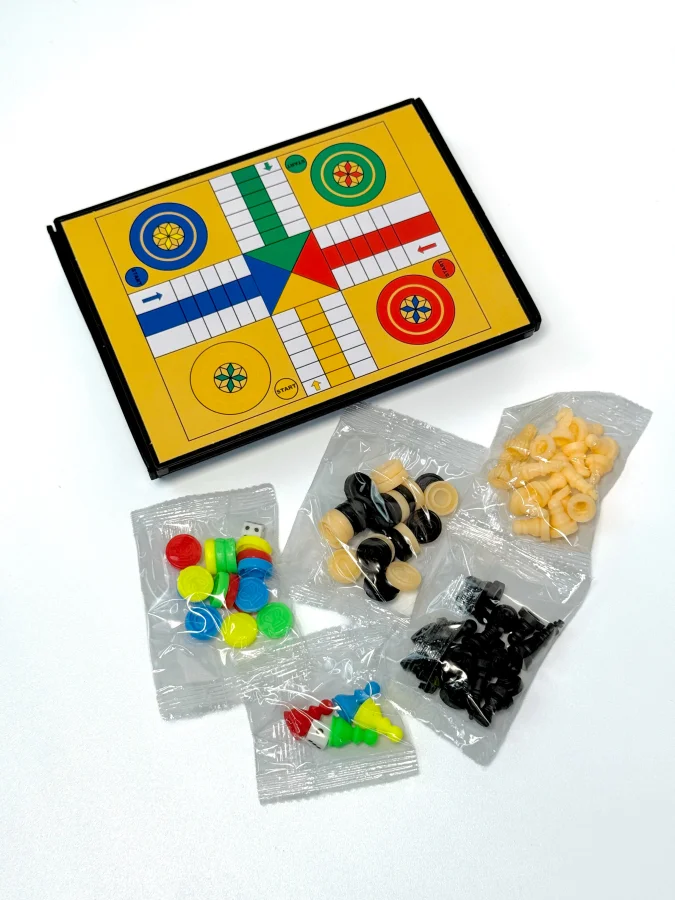 5-in-1 Wooden Board Game Set – Ludo, Chess, Snakes & Ladders, Chess & Checkers - Image 4