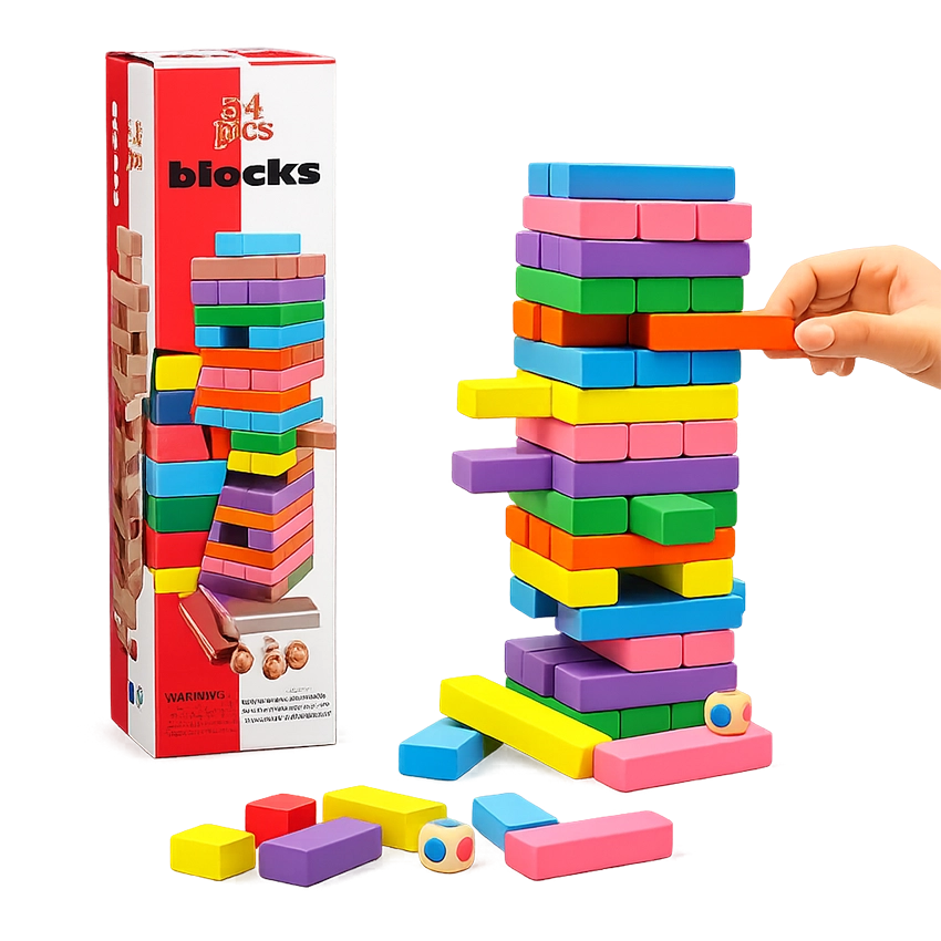 Colorful Tumble Tower 54 pcs - Image 2
