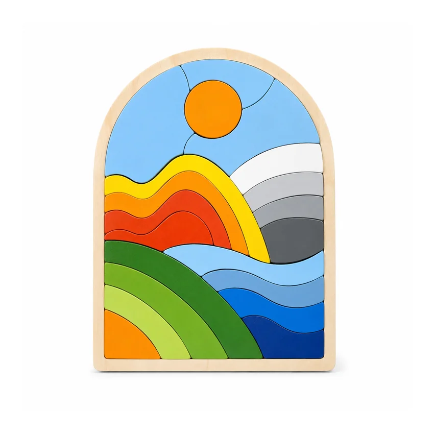 Wooden Landscape Building Blocks Puzzle - Image 2
