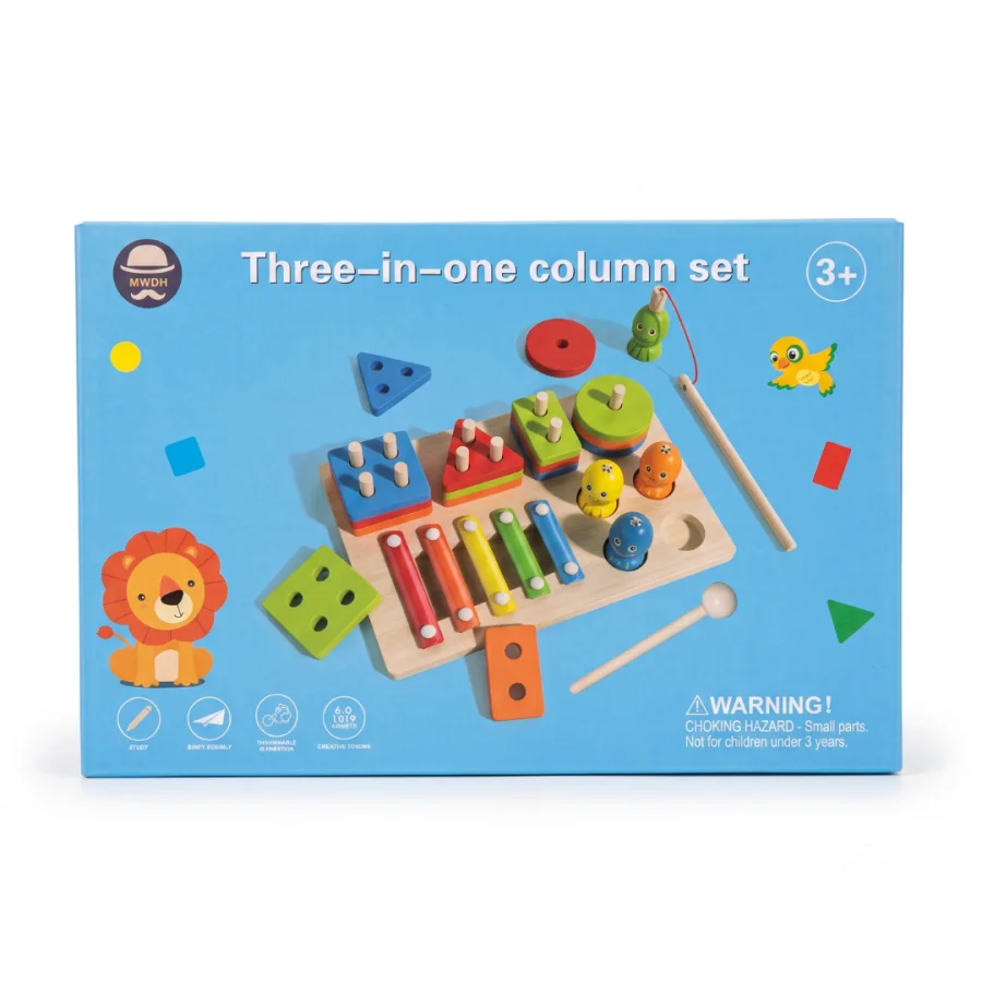 3-in-1 column set Wooden